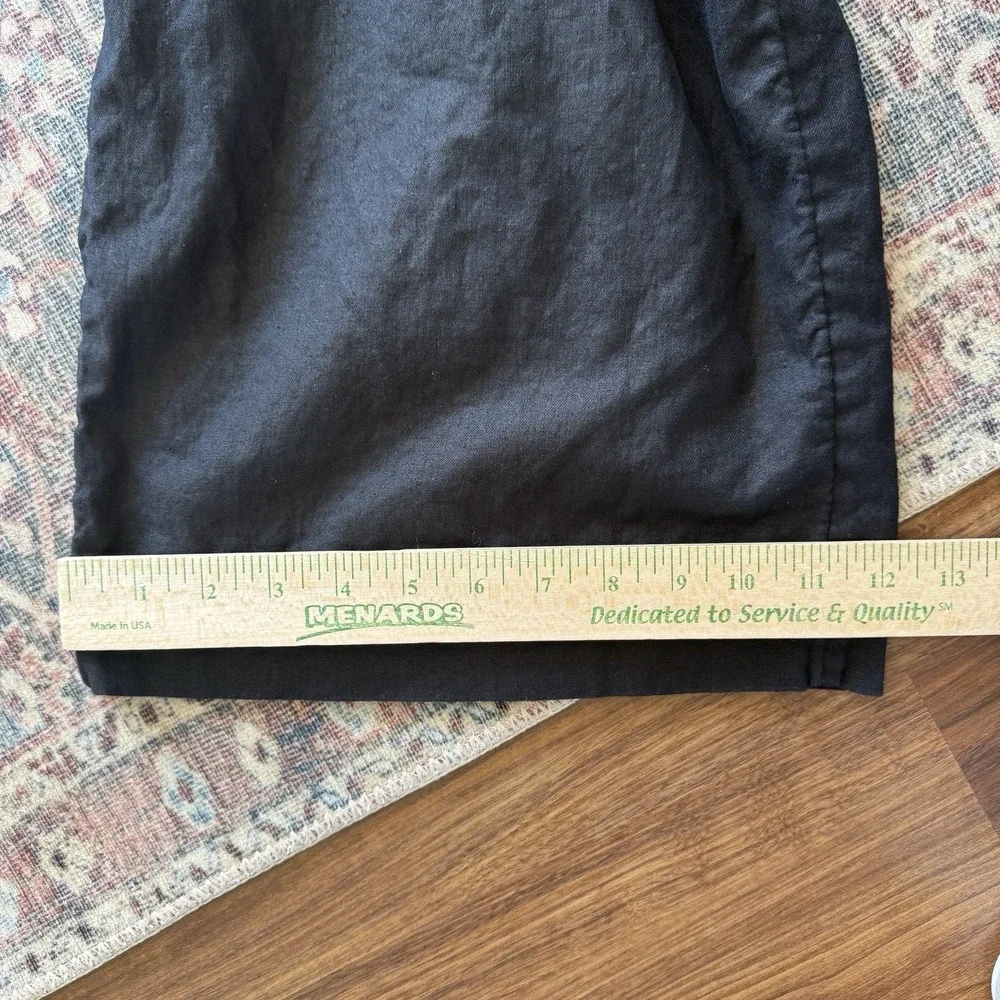 Banana Republic Hayden Wide Leg Pants Sz XL Black Linen Blend Pull On High Rise